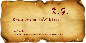 Krautheim Fábiusz névjegykártya